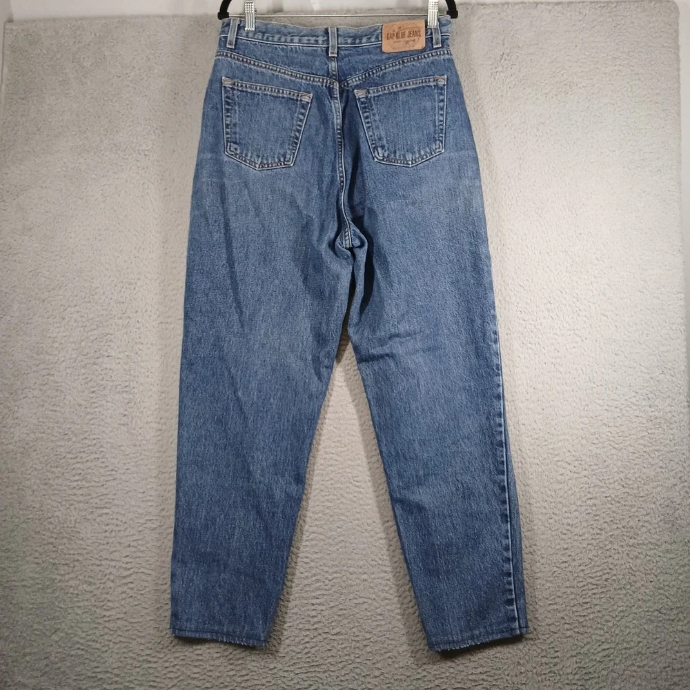 Vintage 90s GAP Reverse‎ Fit High Waisted Tapered Mom Jeans Regular Medium Wash